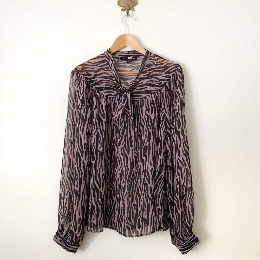 Anthropologie Endless Rose Animal Print Blouse